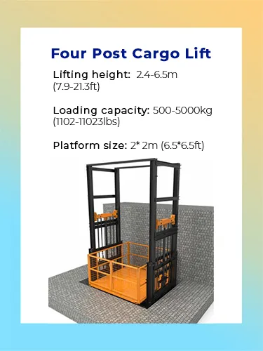Four post cargo lift - MORN LIFT Four post cargo lift 1