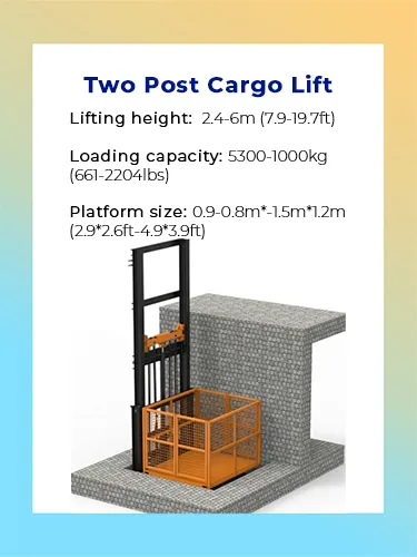 Two Post Cargo Lift - MORN LIFT Two Post Cargo Lift 1