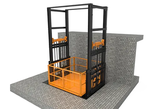Four post cargo lift - MORN LIFT banner - four post cargo lift
