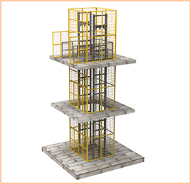 Cargo lift with full mesh